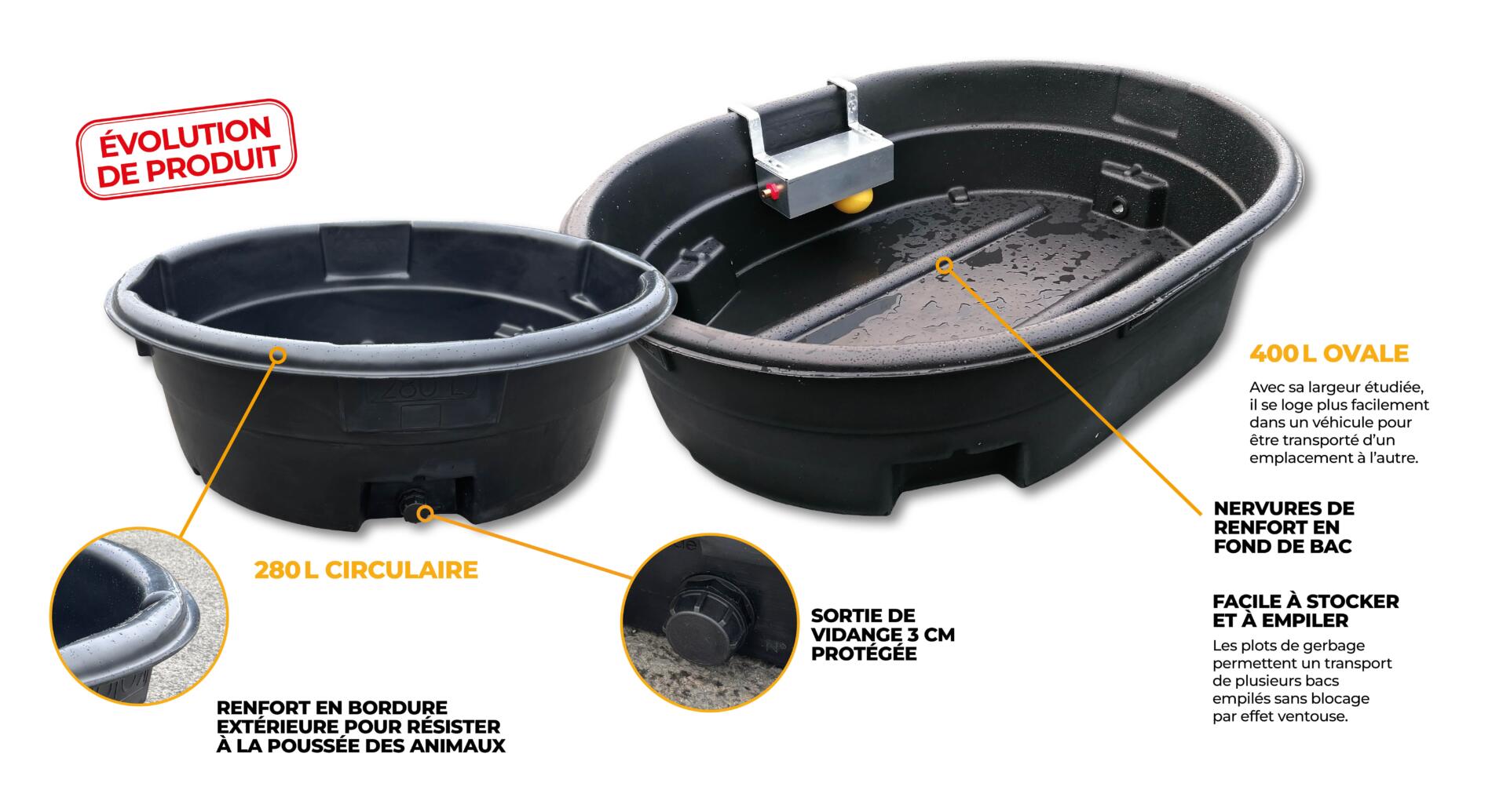 Bac Ovins caprins 280 et 400L