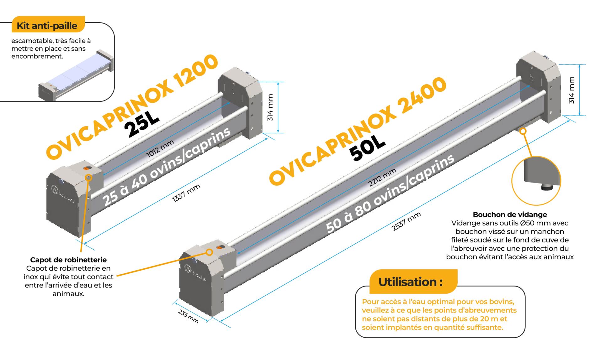 Abreuvoirs Inox Ovins Caprins